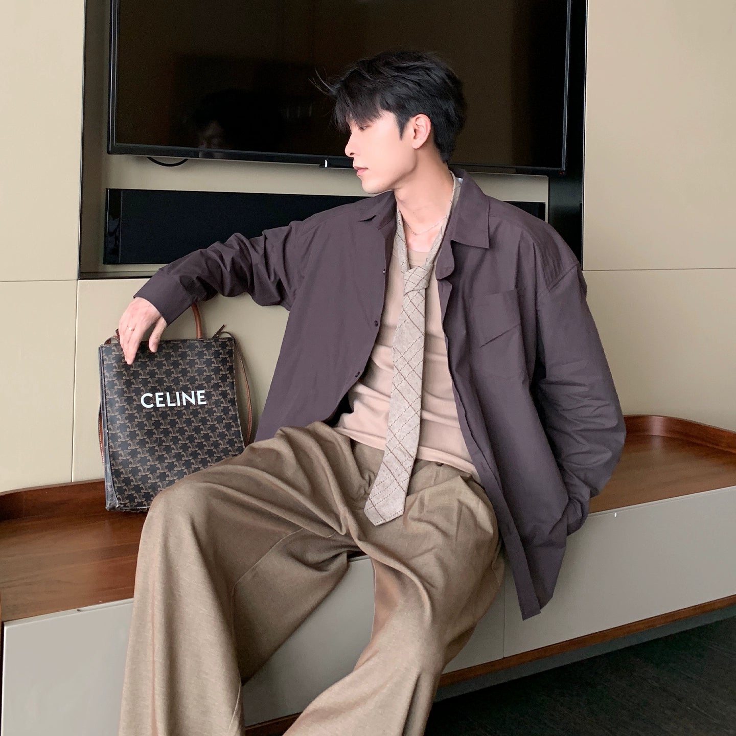 Minimalist Cotton Long Sleeve Shirt WN20478