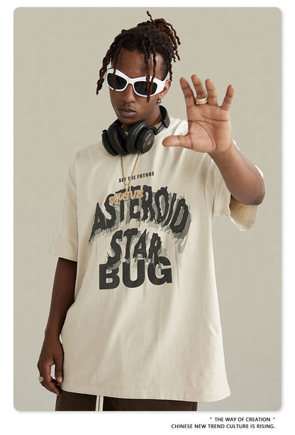 Washed Round Neck Pure Cotton Short Sleeve T-Shirt WN7832