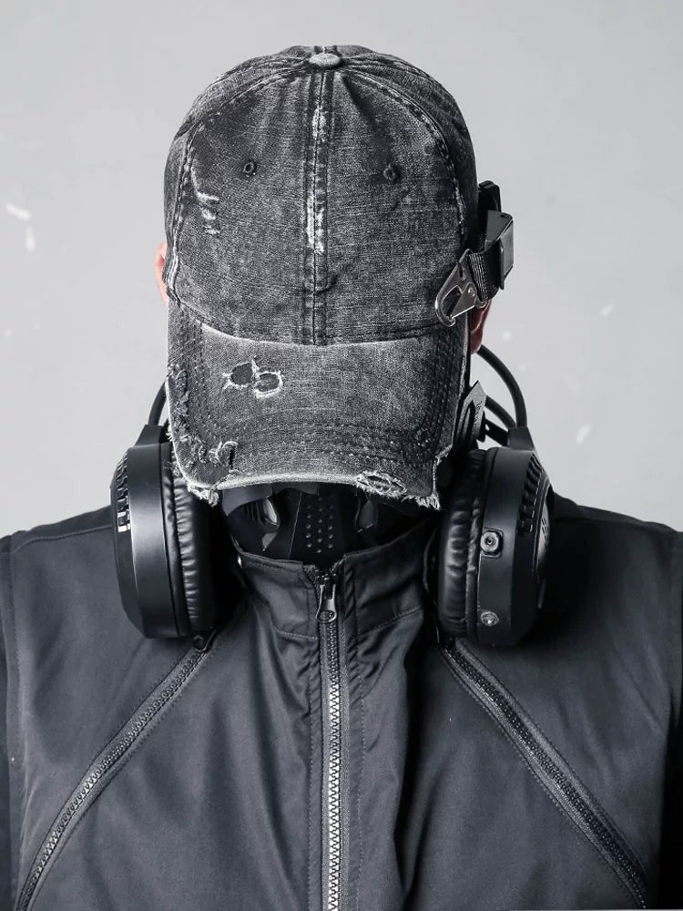 Damage Wash Strap Metal Buckle Cap WN22542