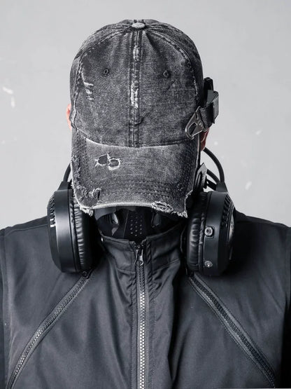 Damage Wash Strap Metal Buckle Cap WN22542