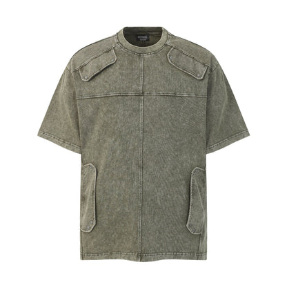 Washed Cargo Multi-Pocket Short Sleeve T-Shirt WN26885