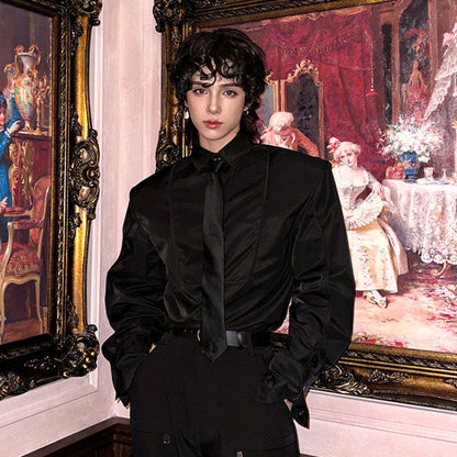 Oversize Tie Long Sleeve Shirt WN25063