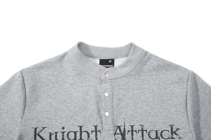 High-Neck Knight Graphic Short Sleeve Polo Shirt WN25839