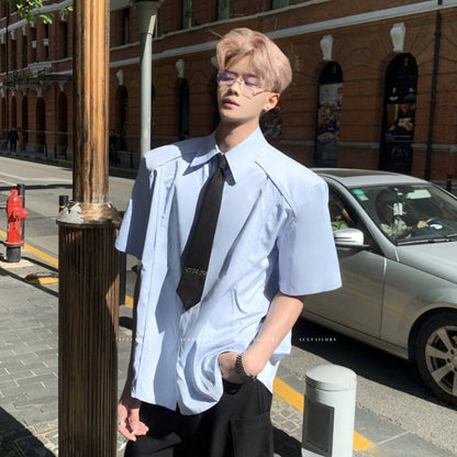 Structured Shoulder Short Sleeve Shirt WN20077