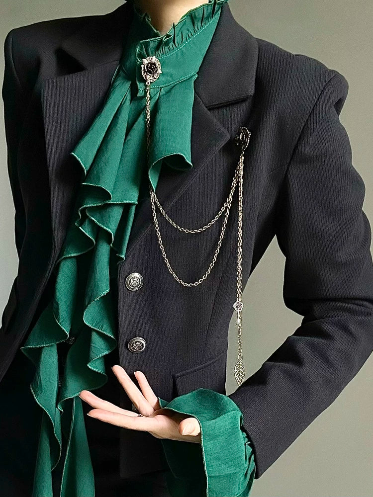 Rose Chain Double Brooch WN23135