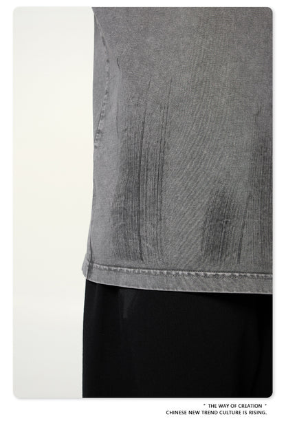 Washed Damage Oversize Tank Top T-shirt WN6440