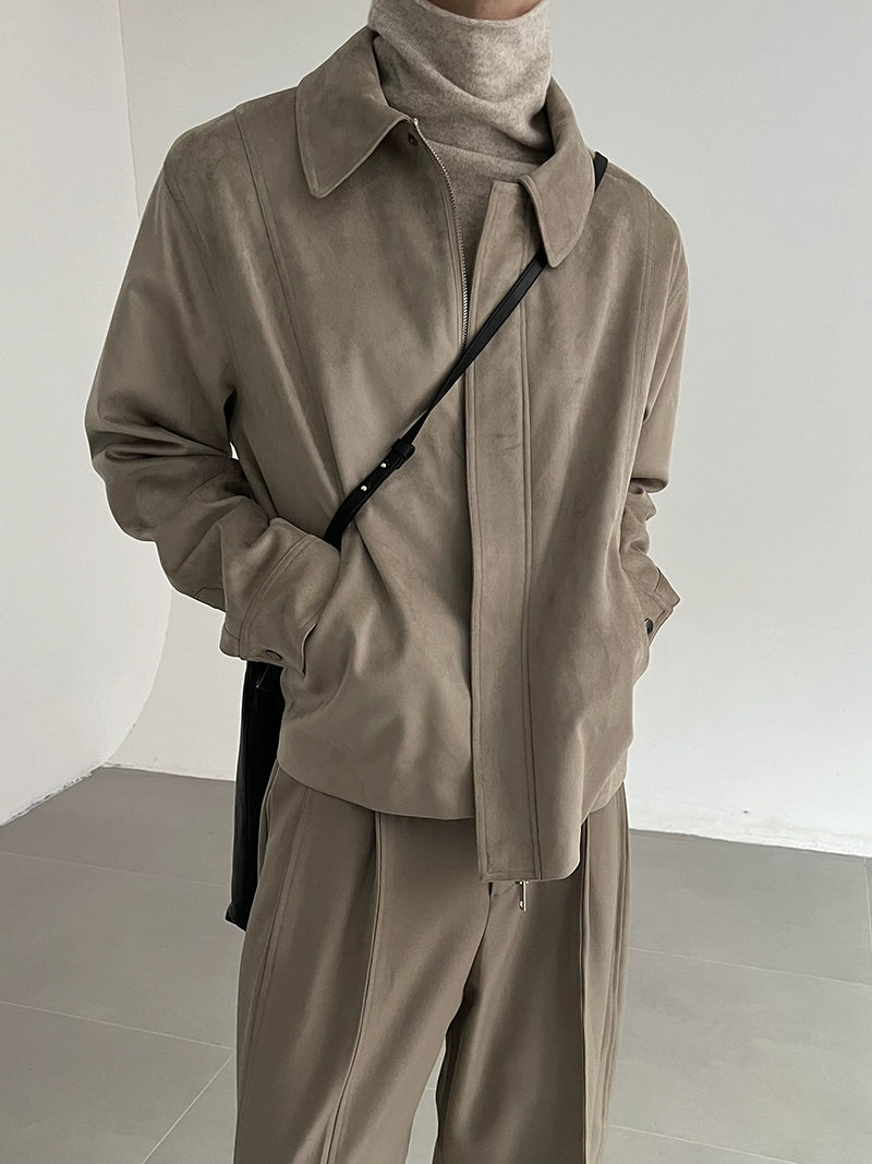 Suede Zipper Short Jacket WN21553