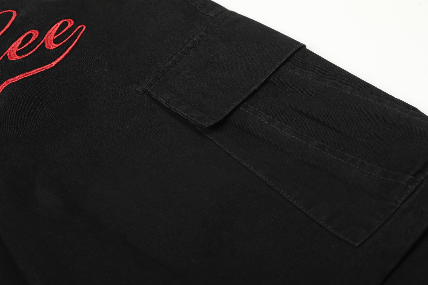 Metal Buckle Logo Print Cargo Cropped Half Pants WN25755
