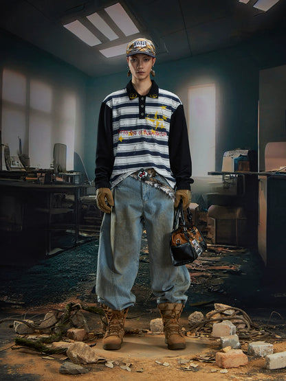 Dye Wide Leg Scimitar Denim Jeans WN20563