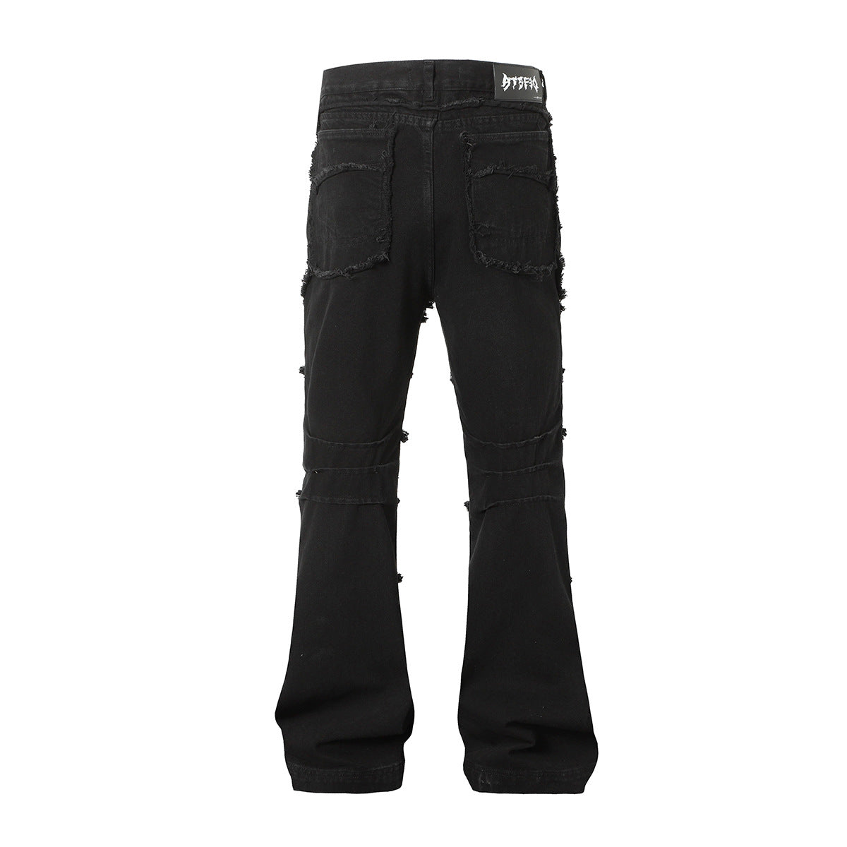 Raw Hem Wash Flare Denim Jeans WN16193