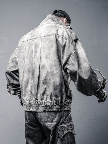 Damage Mix Wash Stand Neck Jacket WN22411