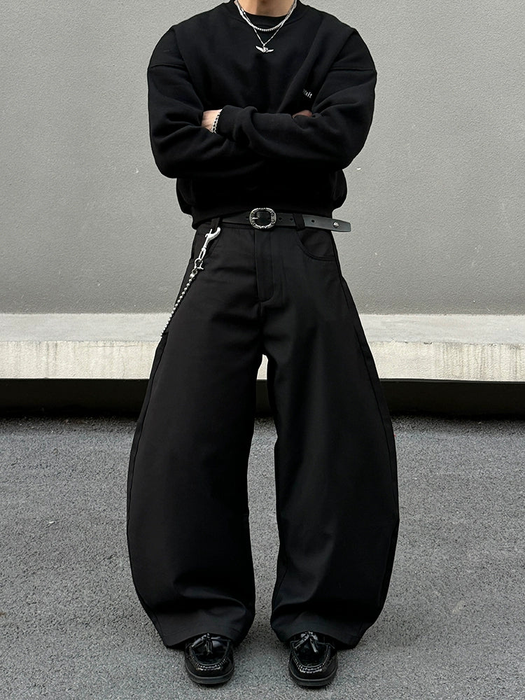 Wide Leg Straight Baggy Trousers WN19558