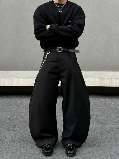 Wide Leg Straight Baggy Trousers WN19558