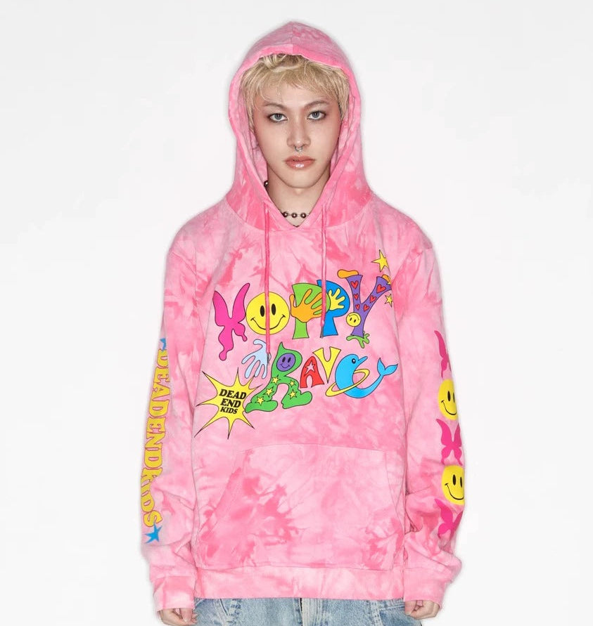 Tie-Dye Illustration Print Hoodie WN22274