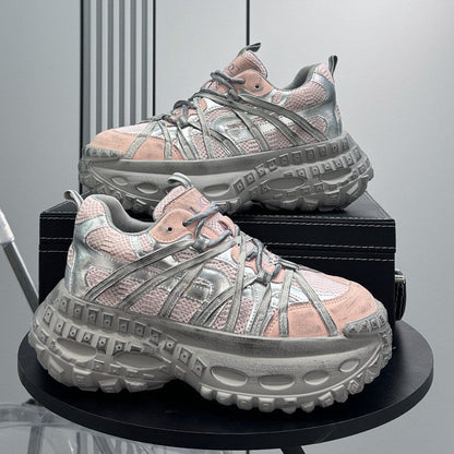 Metallic Mesh Strap Chunky Sole Sneakers WN24615