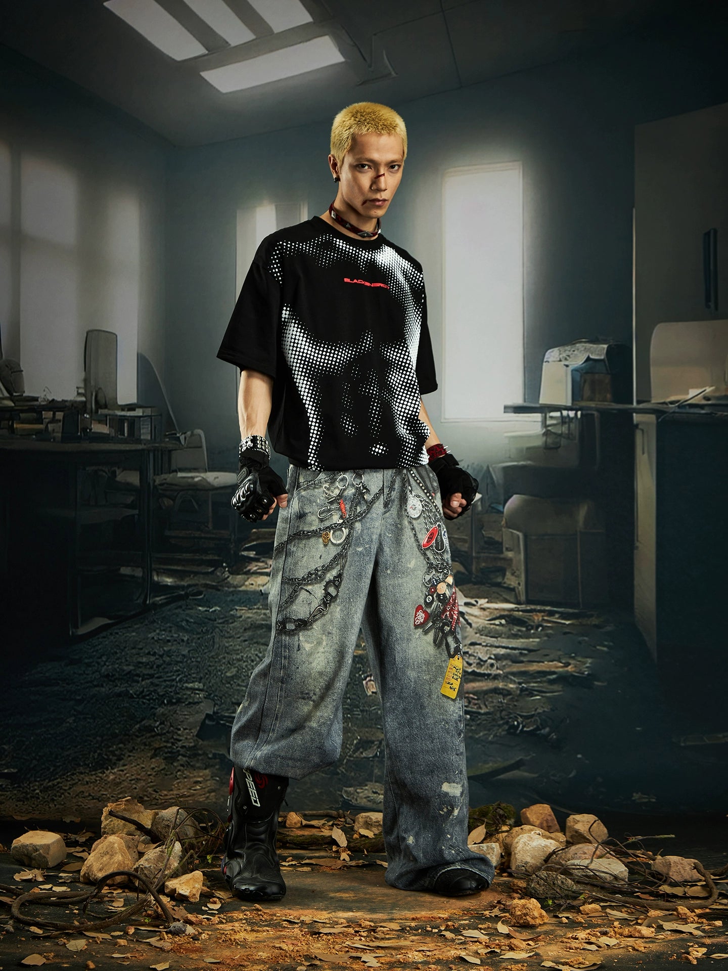 Heavyweight Print Pure Cotton Short Sleeve T-Shirt WN20551