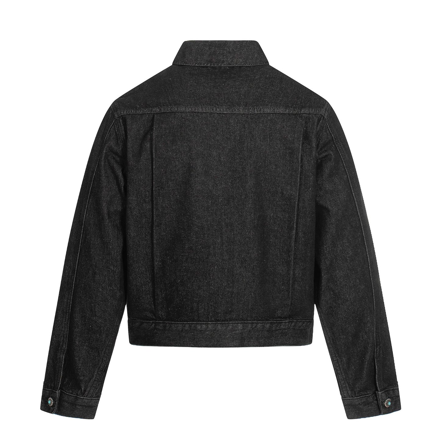 Raw Denim Pleats Metal Buckle Jacket WN26042