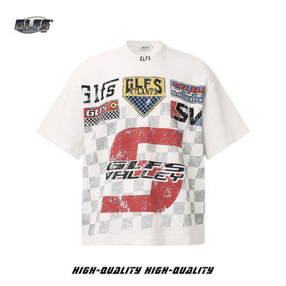 Checkerboard Number Short Sleeve T-Shirt WN26517