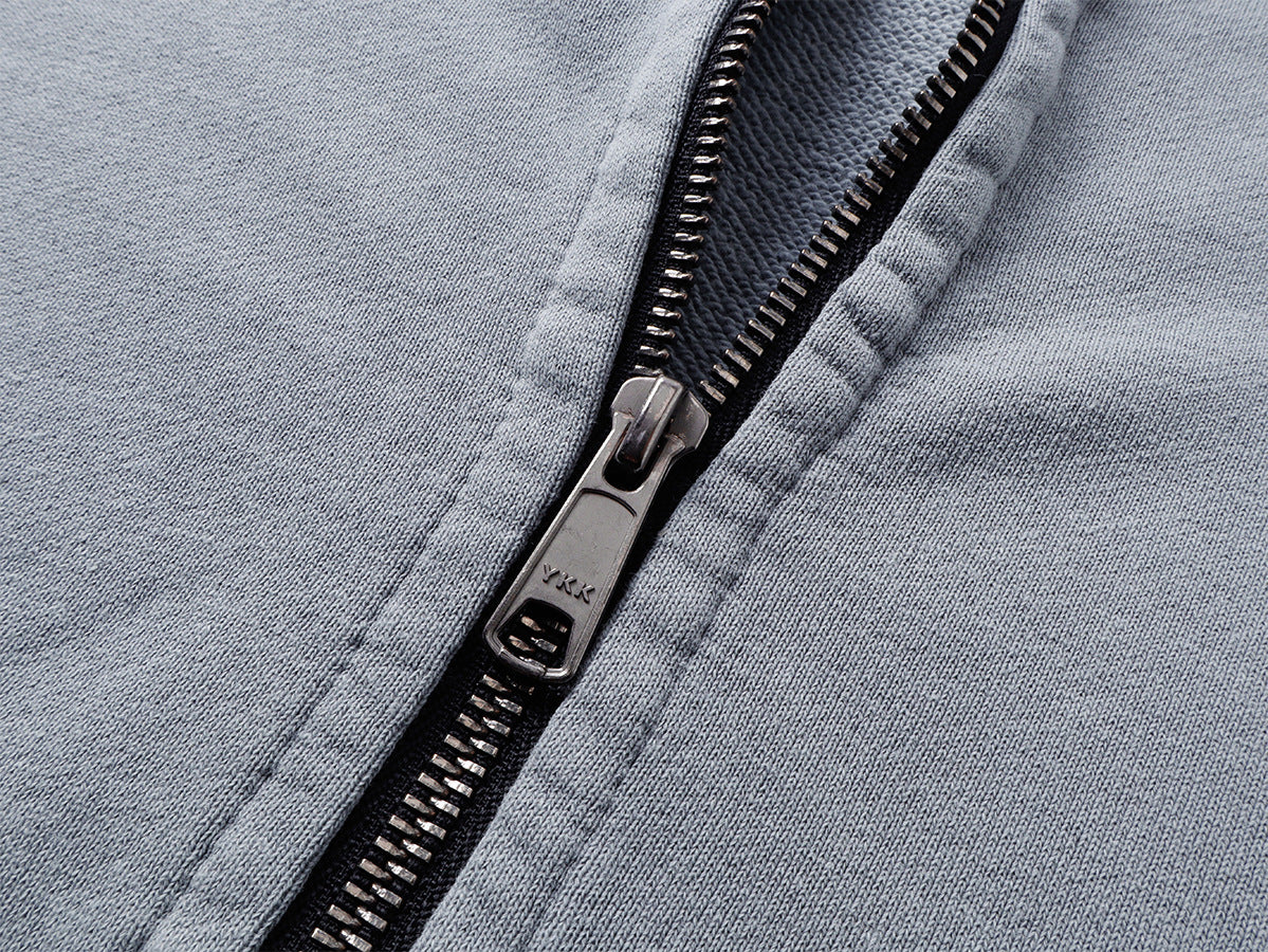 Heavyweight Wash Damage Zipper Hoodie WN25592