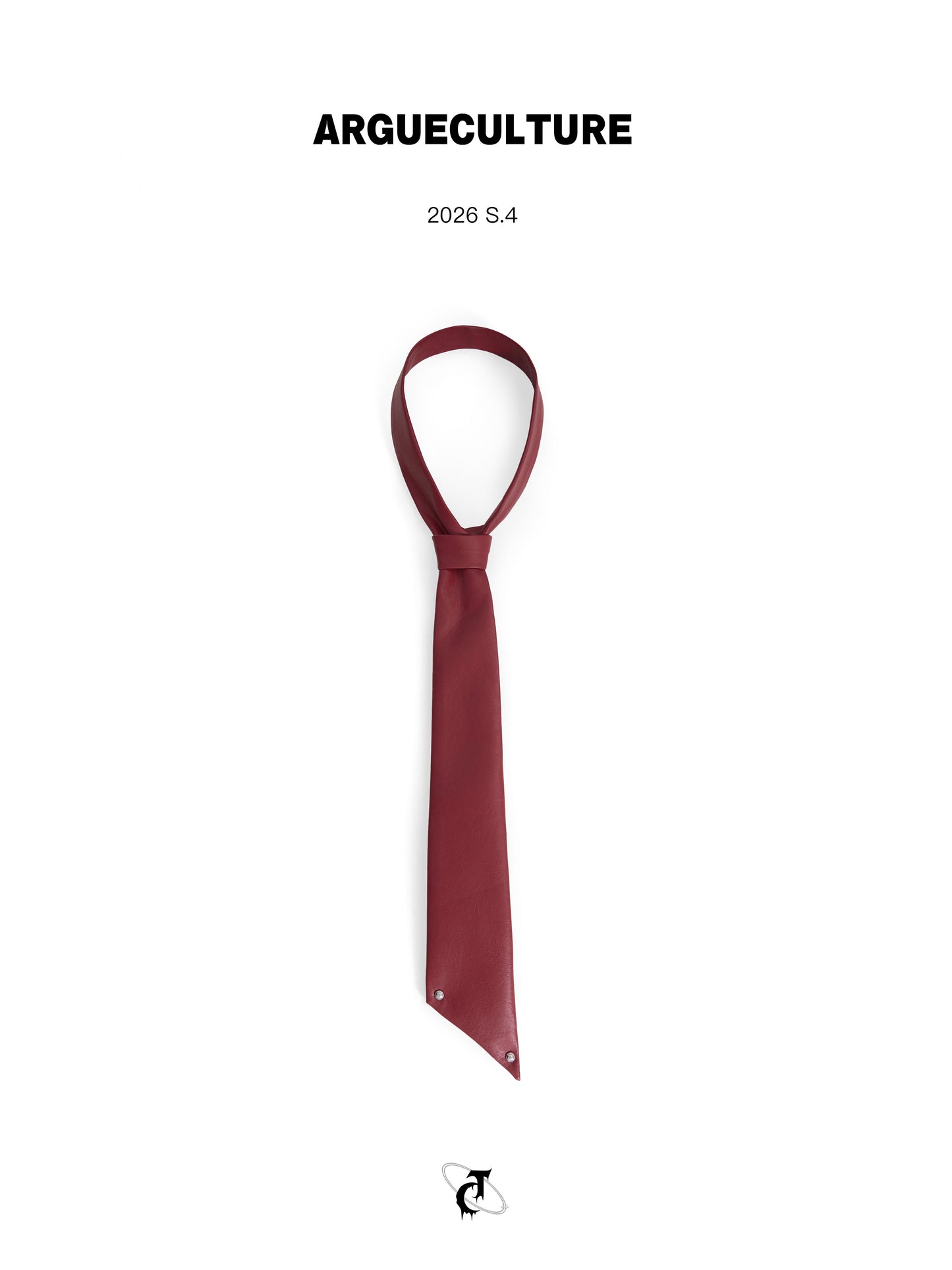 Crackle Asymmetric Leather Tie WN26988