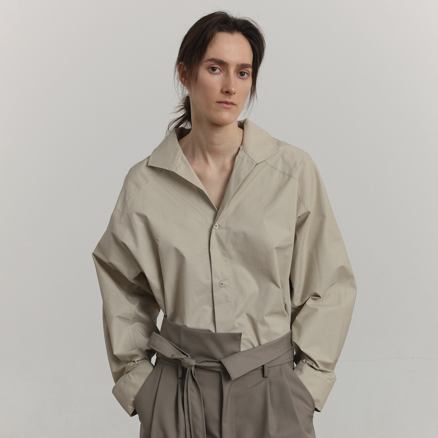 Plain Oversize Long Sleeve Shirt WN21613