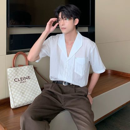 Cooling Tencel Cuban Collar Short Sleeve Shirt WN20444