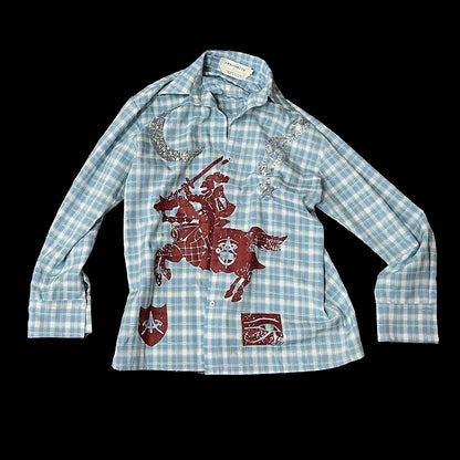 Don Quixote Print Sequin Embroidery Long Sleeve Shirt WN18993