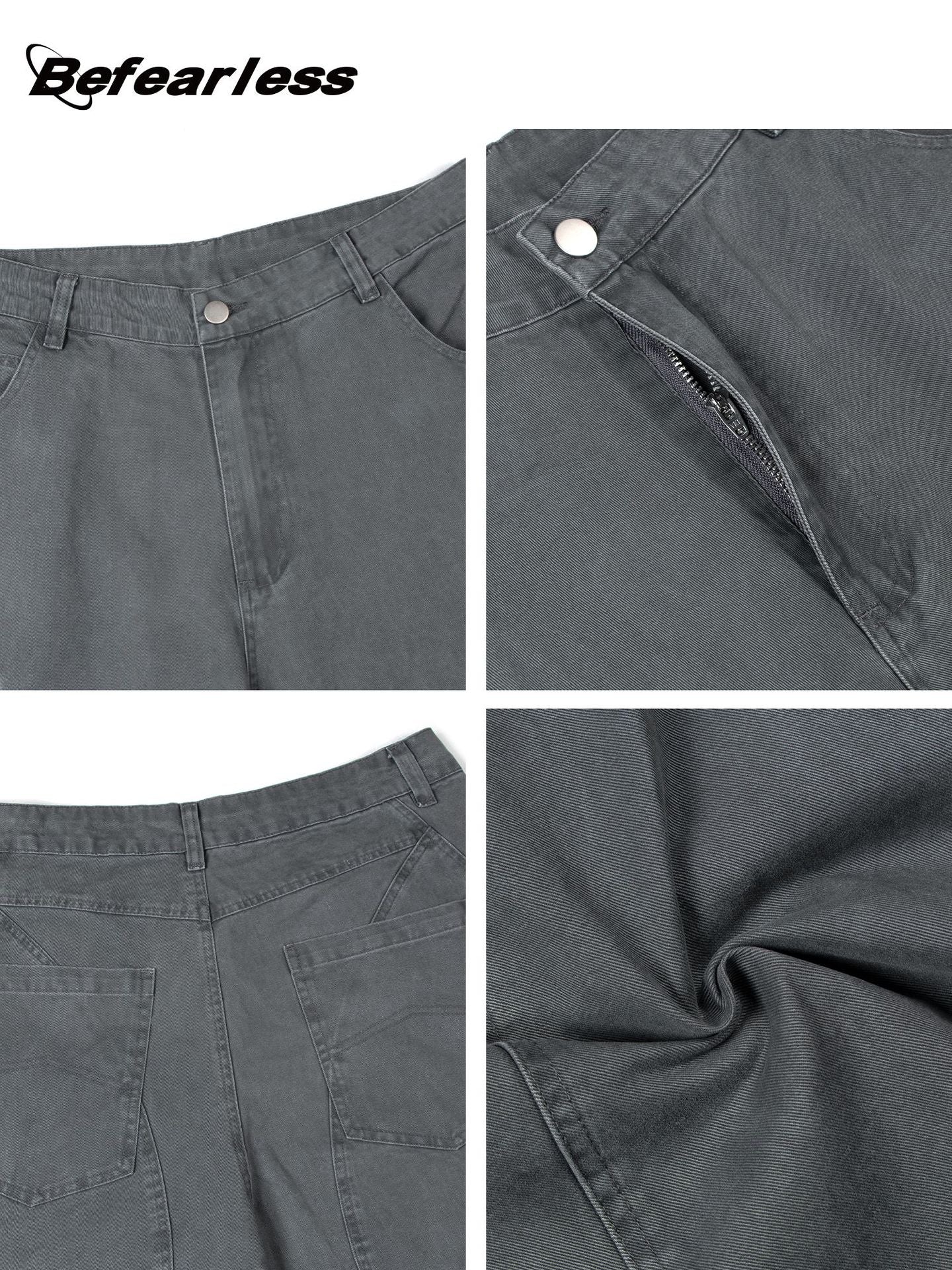 Washed Multi-Pocket Wide Leg Cargo Pants WN26231