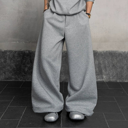 Fake Layered Stand Neck Sweatshirt & Pants Setup WN20869