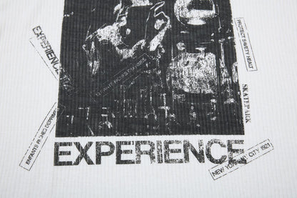 Ribbed Graphic Art Print Short Sleeve T-Shirt WN26030