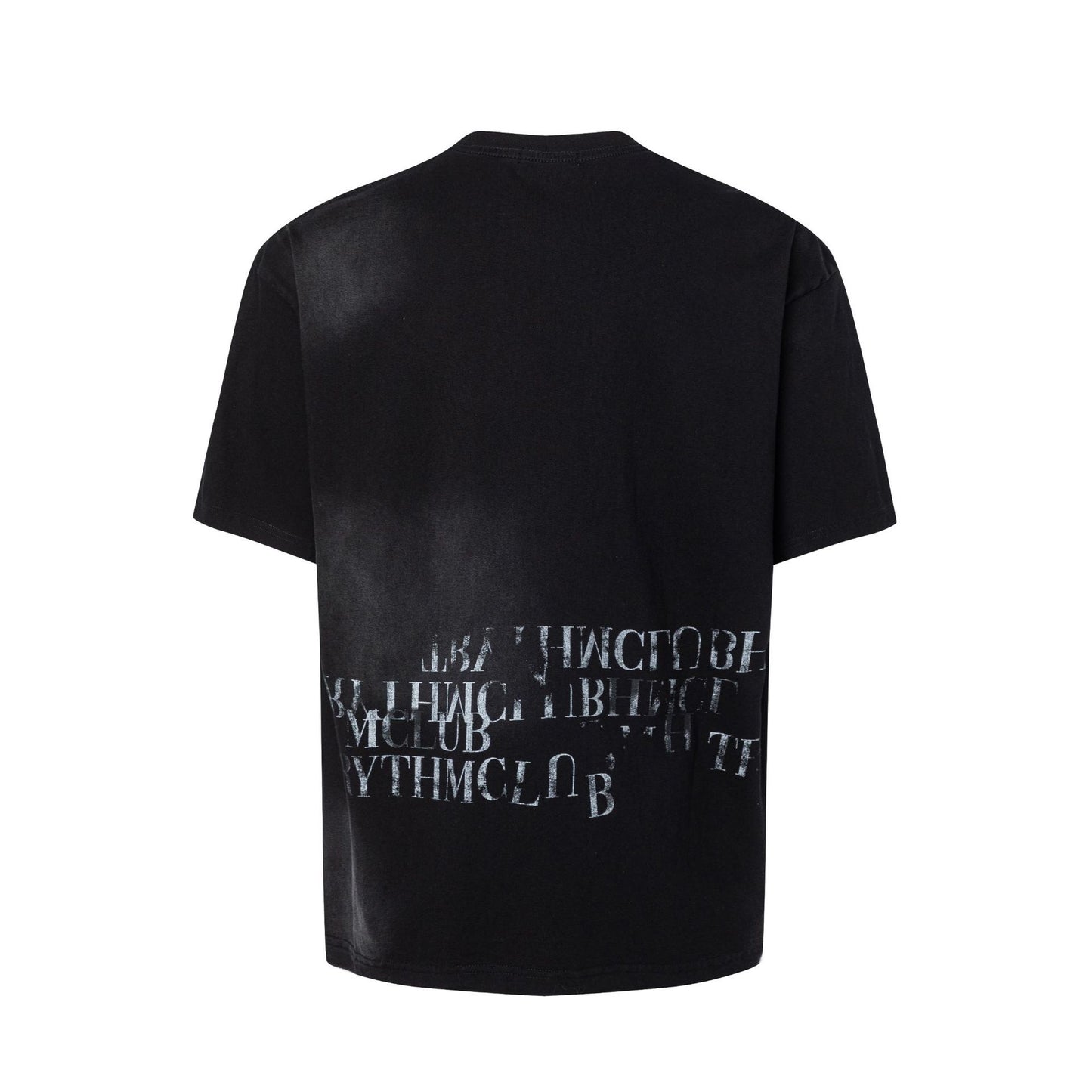 Dirty Washed Letter Print Oversize Short Sleeve T-Shirt WN26107