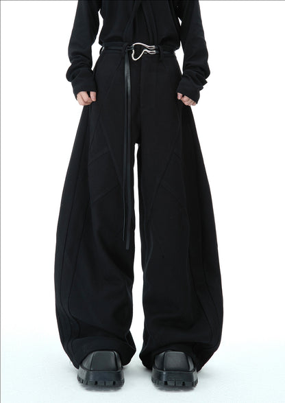 Textured Deconstructed Wide Leg Trousers WN11607