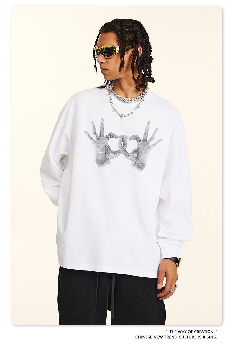 Gesture Print Long Sleeve T-Shirt WN7896