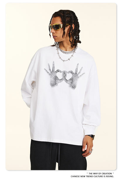 Gesture Print Long Sleeve T-Shirt WN7896