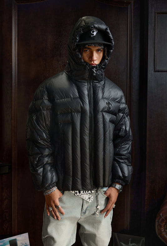 Quilted Cross High-Neck Puffer Jacket WN12018