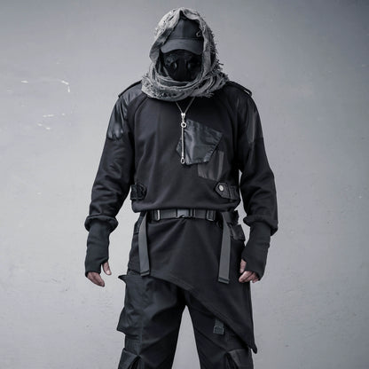 Asymmetric Mix Patch Sweatshirt WN22342