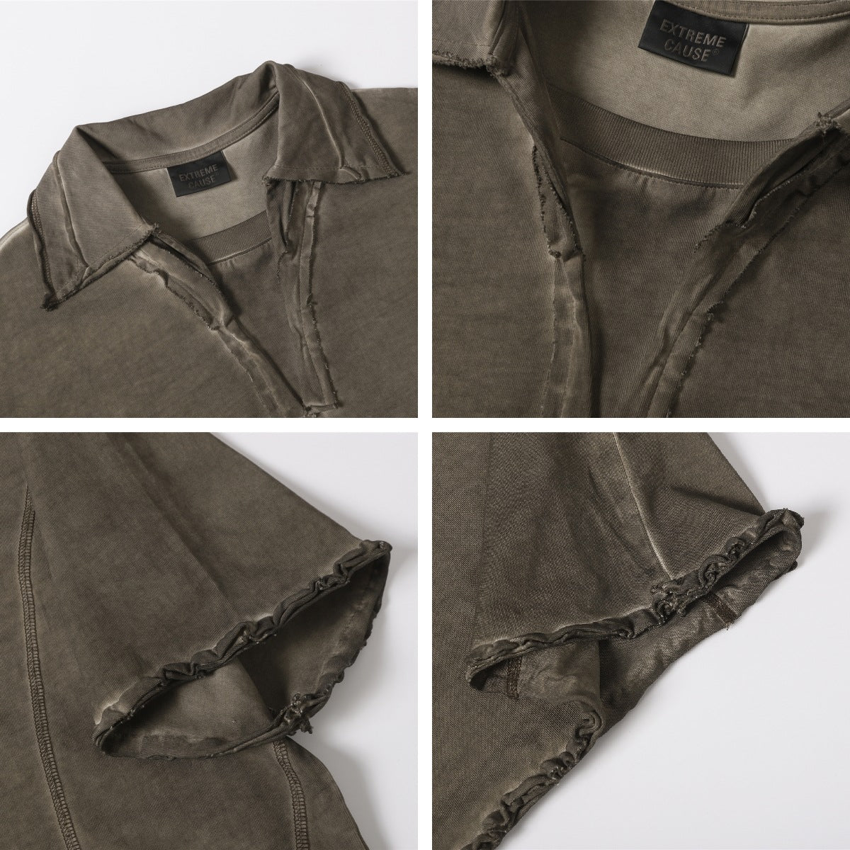 Raw Hem Panel Short Sleeve Polo Shirt WN26963
