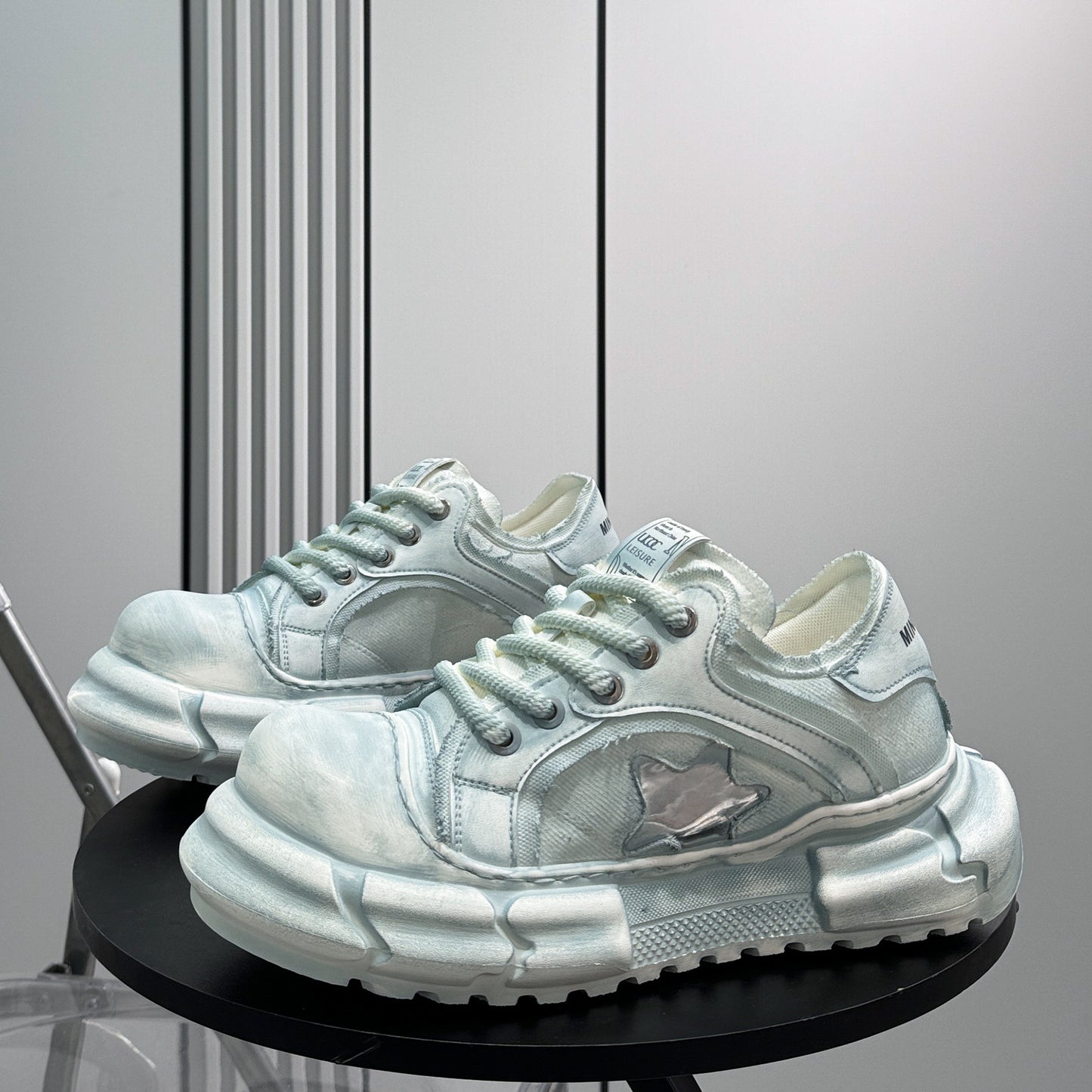 Round Toe Breathable Platform Height Increase Sneakers WN24794
