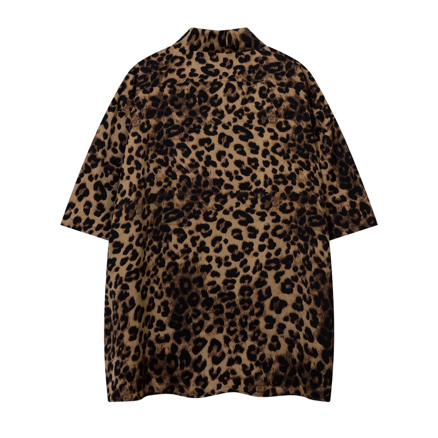 Oversize Leopard Print Short Sleeve Shirt WN13108