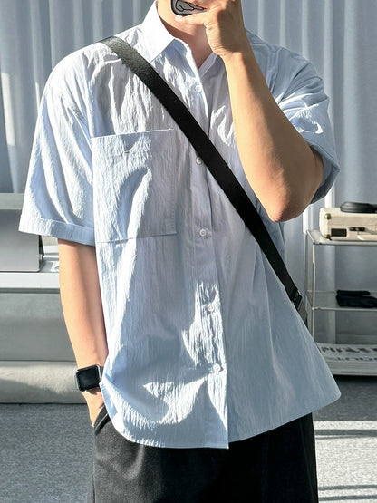 Solid Color Oversize Short Sleeve Shirt WN20285