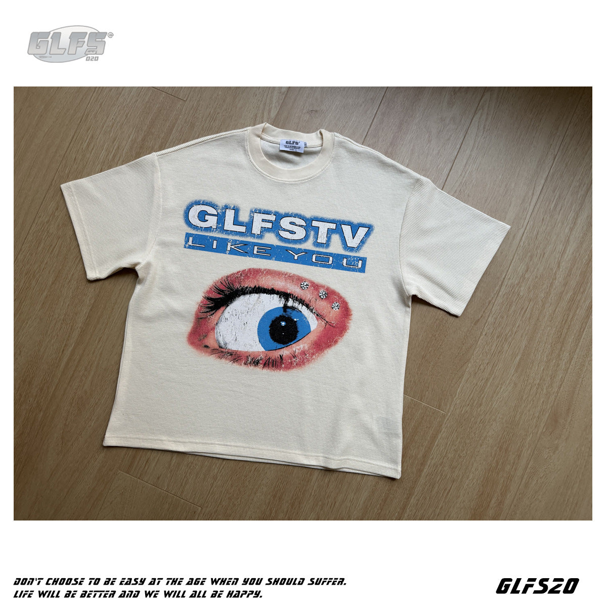 Heavyweight Waffle Eye Graphic Short Sleeve T-Shirt WN26493