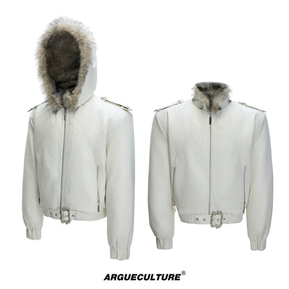 Hooded Fake Fur Heavyweight Puffer Jacket WN22612