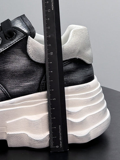 Washed Platform Chunky Sole Sneakers WN24604