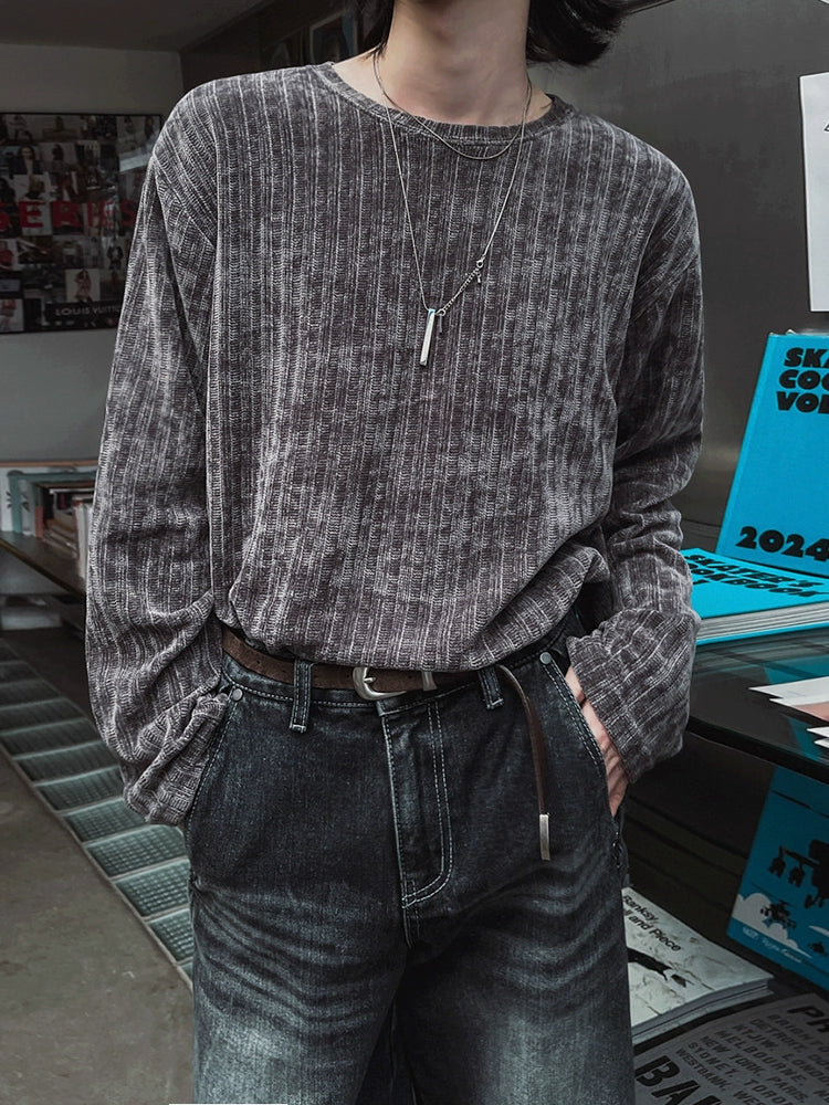 Ribbed Oversize Long Sleeve T-Shirt WN20236