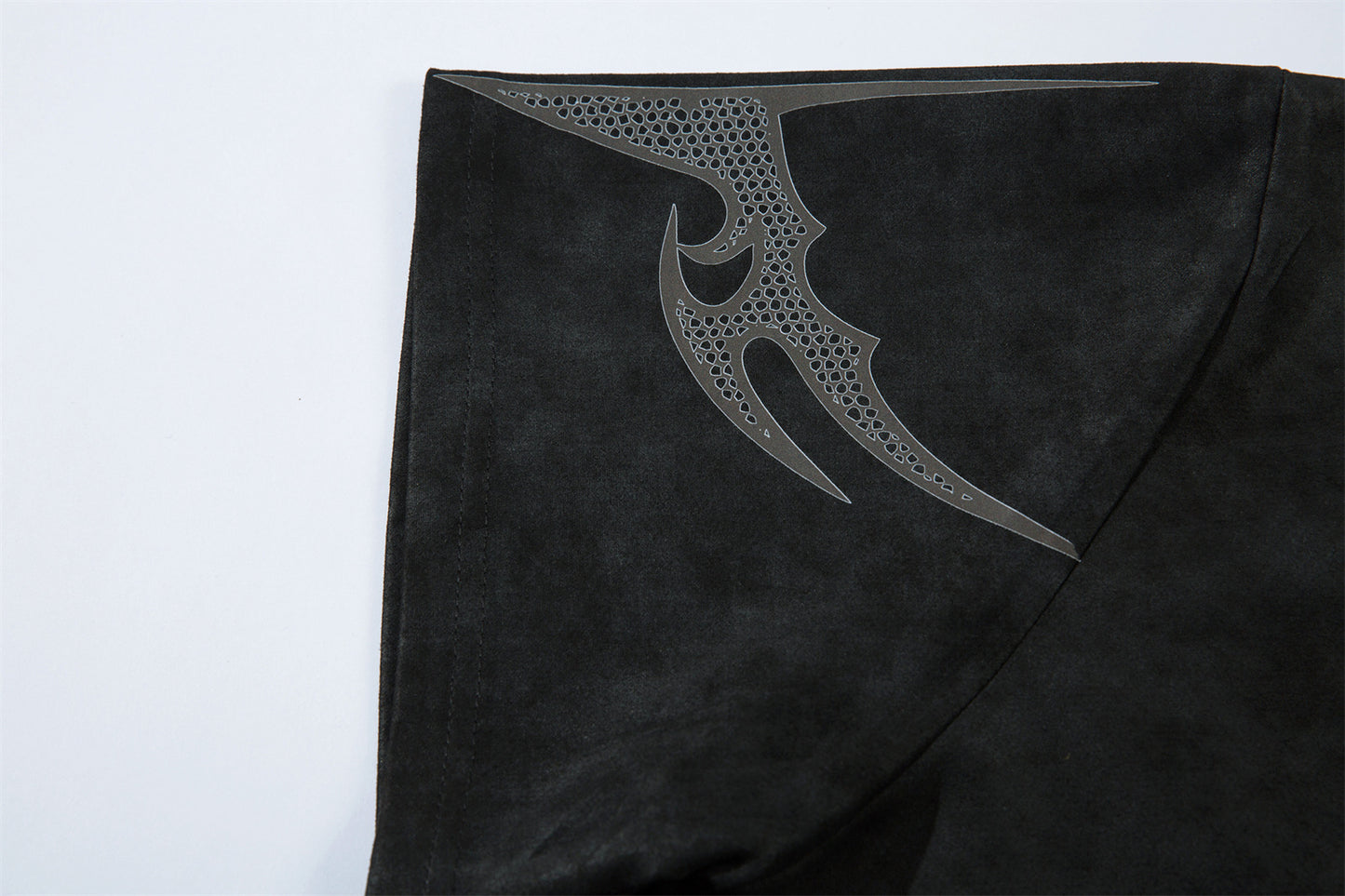 Suede Graffiti Print Oversize Short Sleeve T-Shirt WN15117