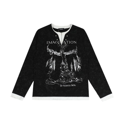 Fake Layered Oversize Long Sleeve T-Shirt WN14020