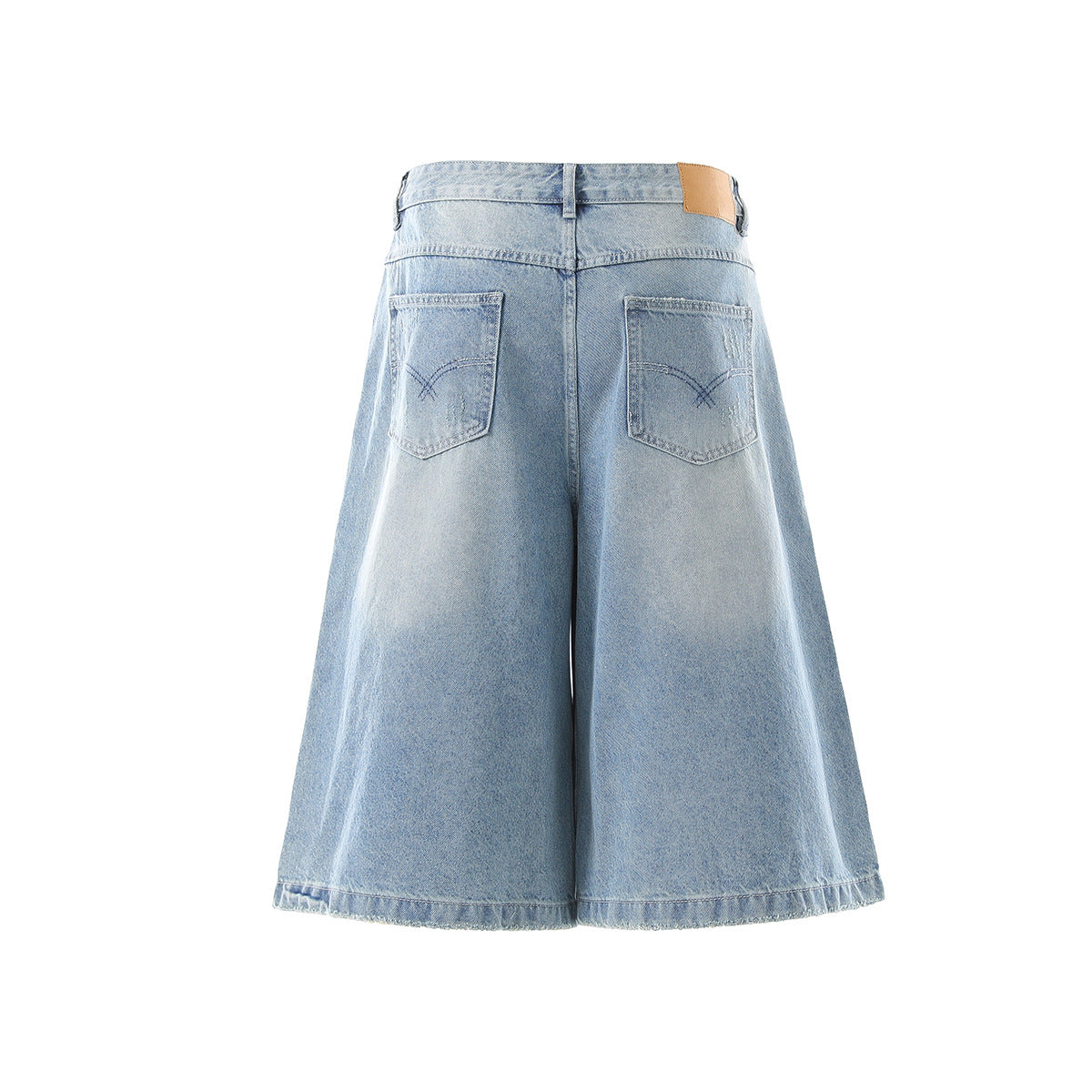 Wash Damage Straight Wide Leg Denim Jeans WN25646 – WONDER NOAH