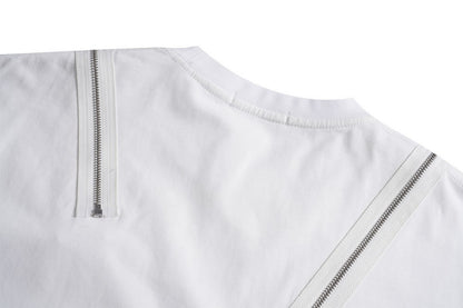 Heavyweight Zipper Metal Logo Oversize Short Sleeve T-Shirt WN27890