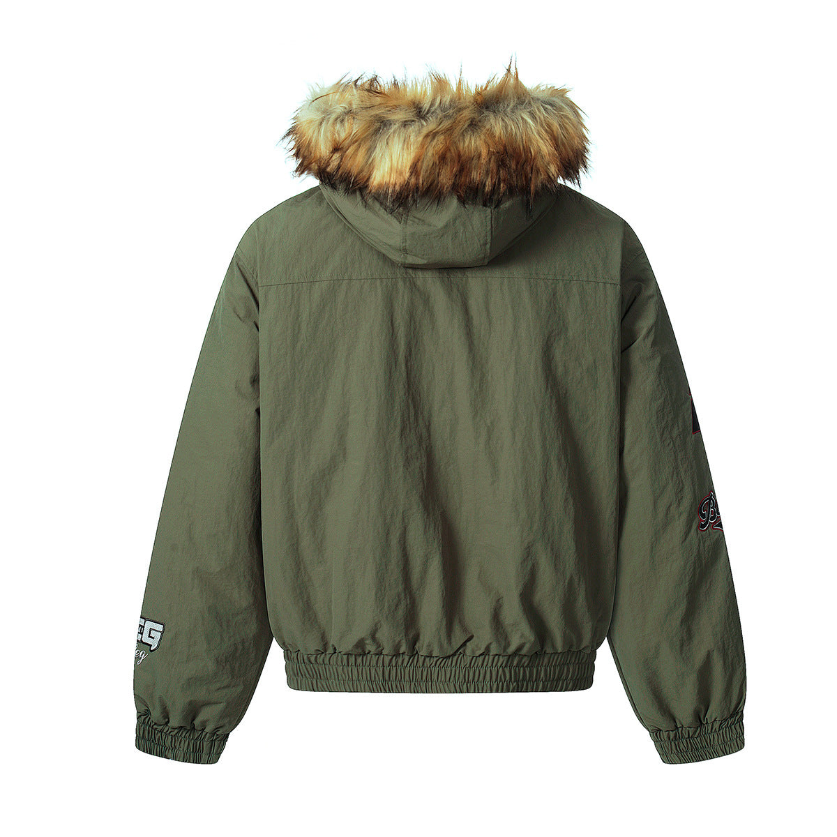 Fake Fur Hooded Embroidery Puffer Jacket WN21862