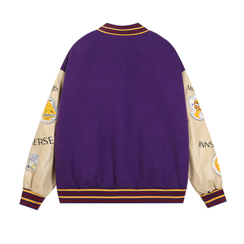 Embroidery Oversize Baseball Jacket WN11153